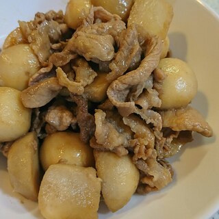 里芋と豚肉の炒め煮